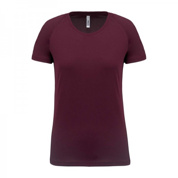 LADIES' SHORT-SLEEVED SPORTS T-SHIRT 2XL Wine