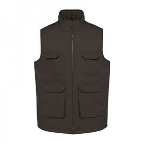 UNISEX PADDED MULTI-POCKET POLYCOTTON VEST XL Dark Grey
