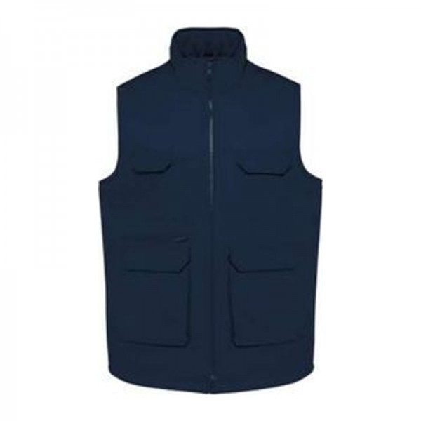 UNISEX PADDED MULTI-POCKET POLYCOTTON VEST 5XL Navy