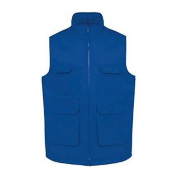 UNISEX PADDED MULTI-POCKET POLYCOTTON VEST XL Royal Blue