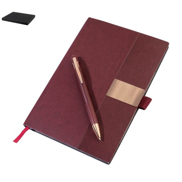 Rozzet set carnet si pix  burgundy