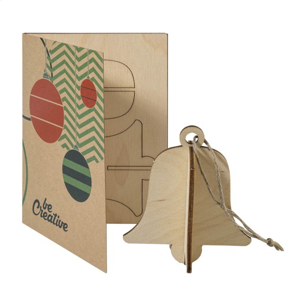 FestiCard Kraft felicitare de Crăciun, clopotel  natural
